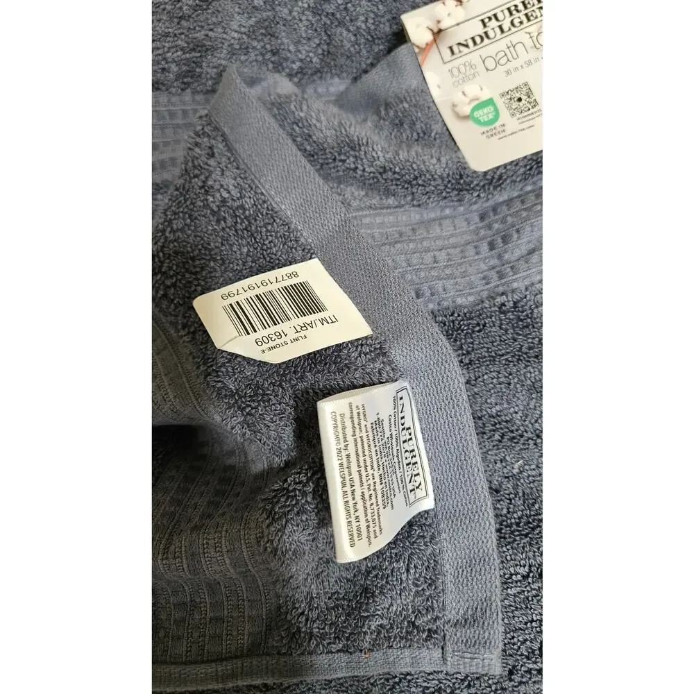 Purely Indulgent 100% Cotton Bath Towel 30x58 Gray Costco Brand OEKO-TEX NWT